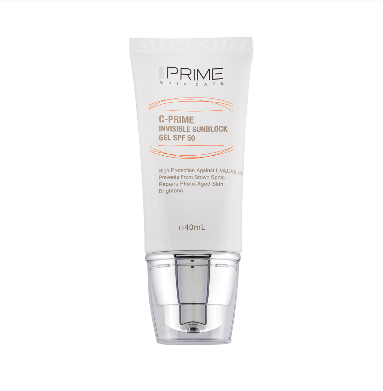 ژل ضد آفتاب پرایم بی رنگ SPF50 حاوی ویتامین سی حجم 40 میل